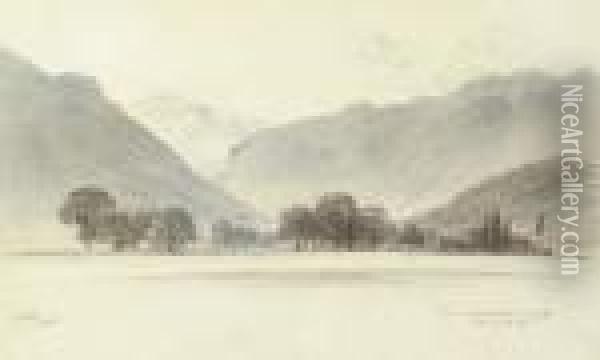 View Of Interlaken, Switzerland Oil Painting - Edward Lear