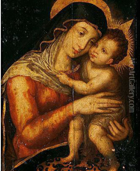Virgen Con El Nino Oil Painting - Luis de Vargas