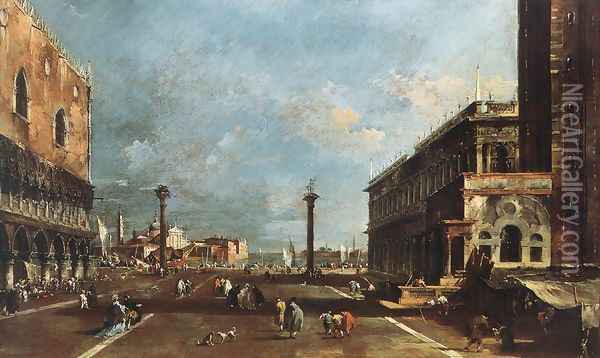 View of Piazzetta San Marco towards the San Giorgio Maggiore 1770s Oil Painting - Francesco Guardi