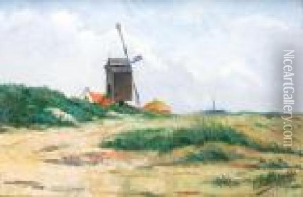 Paysage Au Moulin Oil Painting - Valerius De Saedeleer