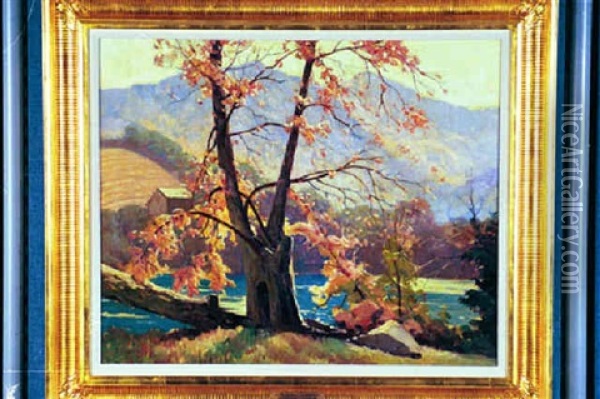 On The Banks Of The Tuckaseegee (bryson, North Carolina) Oil Painting - Rudolph F. Ingerle