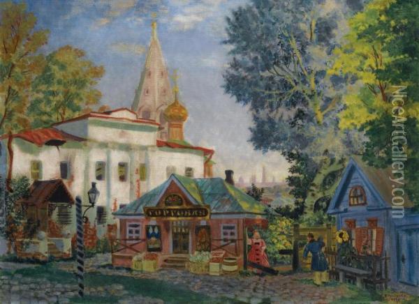 In The Provinces Oil Painting - Boris Kustodiev