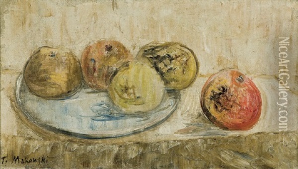 Still Life With Apples Oil Painting - Tadeusz (Tade) Makowski
