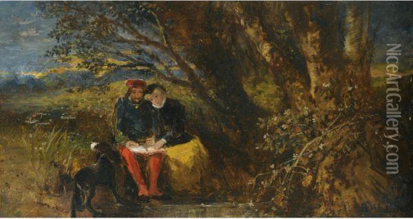 Faust And Marguerite Oil Painting - John Anster Fitzgerald