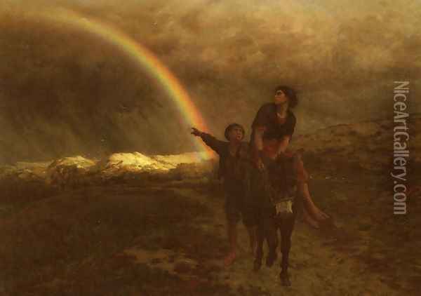 L' Arc-En-Ciel (The Rainbow) Oil Painting - Jules Breton