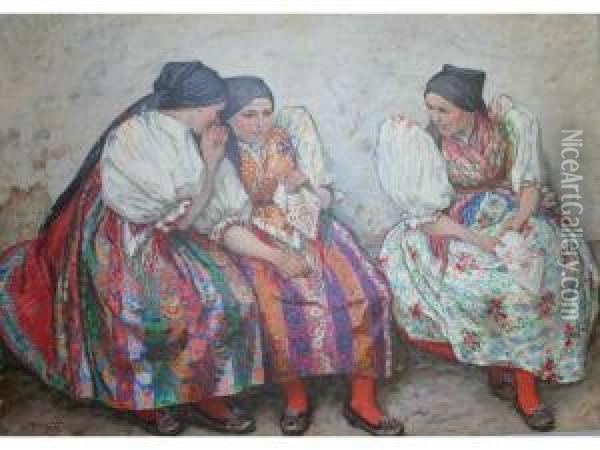 Confidences Oil Painting - Vaclav Maly