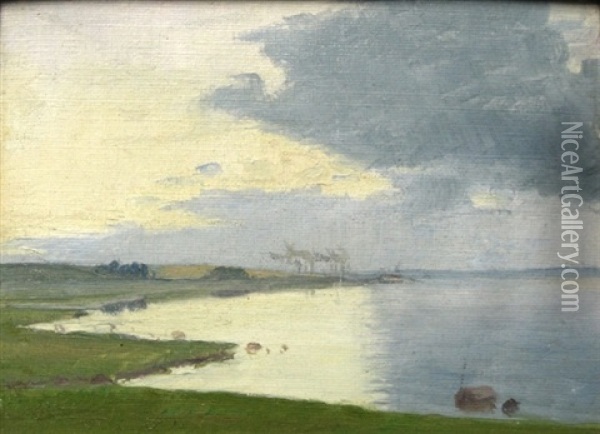 Fjorden Nedenfor Ballegaard Oil Painting - Albert Ruedinger