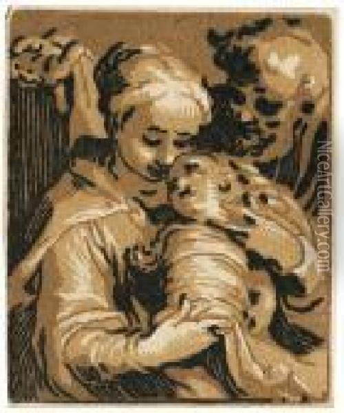 Die Jungfrau Mit Dem Kind Und Hl Oil Painting - Abraham Bloemaert