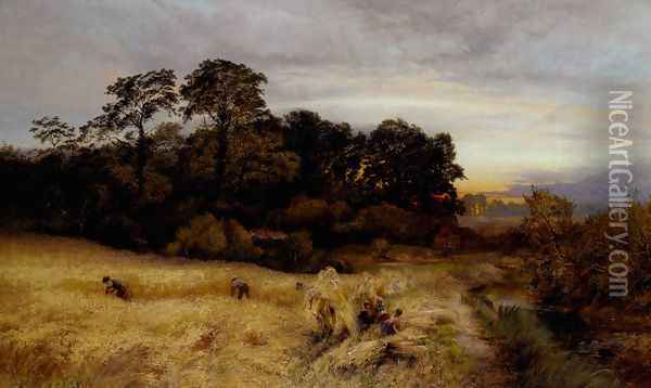 The Golden Time of Autumn Oil Painting - A. Brandish Holte
