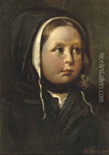 Portrait D'une Fillette Oil Painting - Gustave Courbet