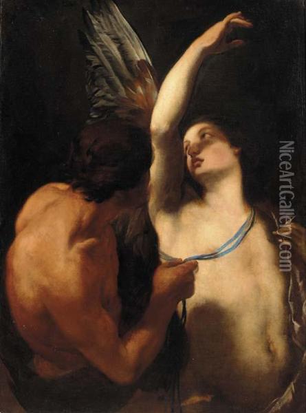 Daedalus And Icarus Oil Painting - Orazio Riminaldi