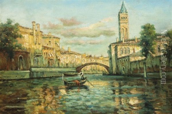 Venice Oil Painting - Carlo Follini