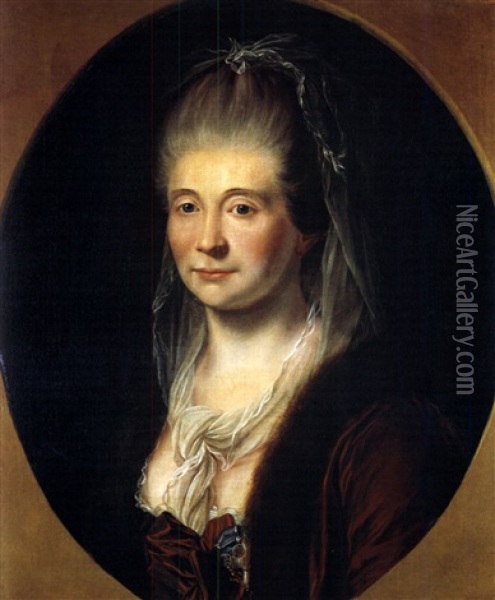 Portrait Der Magdalene Charlotte Hedwig Lovenskiold, Geb. Numsens Juel Oil Painting - Jens Juel