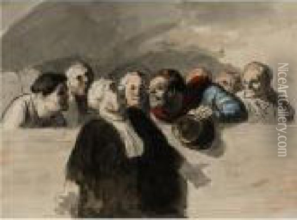 Le Defenseur Oil Painting - Honore Daumier