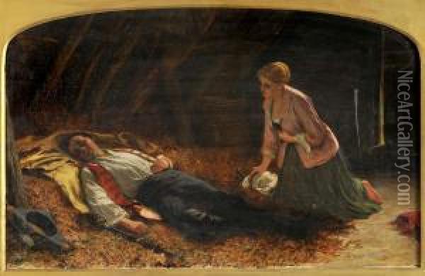 In Hiding After Culloden Oil Painting - Charles Sillem Lidderdale