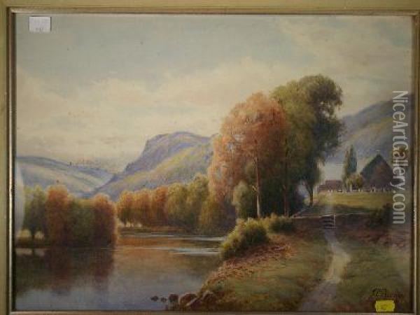 Dolbadarn Castle & Llyn Peris Oil Painting - Warren Williams