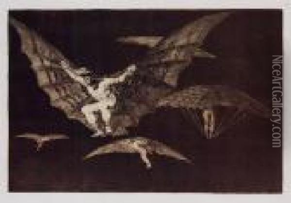 Los Proverbios (h.248-265; D.202-219) Oil Painting - Francisco De Goya y Lucientes