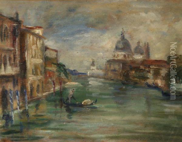 Veduta Di Canal Grande Oil Painting - Mario Della Foglia