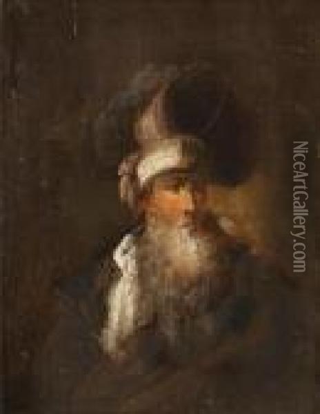 Portrait Of An Elderly Bearded Man Oil Painting - Christian Wilhelm Ernst Dietrich