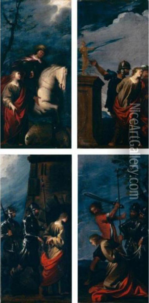 Quattro Episodi Della Storia Di Sant'agnese Oil Painting - Pietro della Vecchia