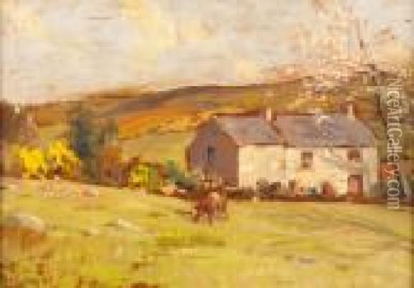 Cattle Grazing In The Glens Oil Painting - James Humbert Craig