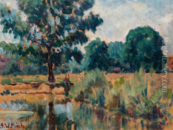 Summer Landscape Oil Painting - Alfred William (Willy) Finch