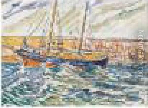 Bateau De Paeche Au Port Oil Painting - Paul Signac