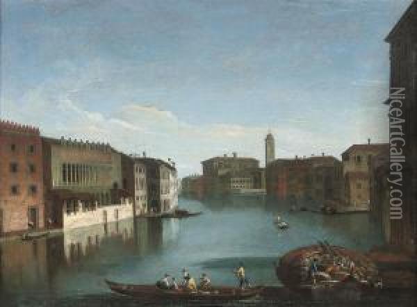 A View Of The Grand Canal, Venice Oil Painting - Giovanni Richter