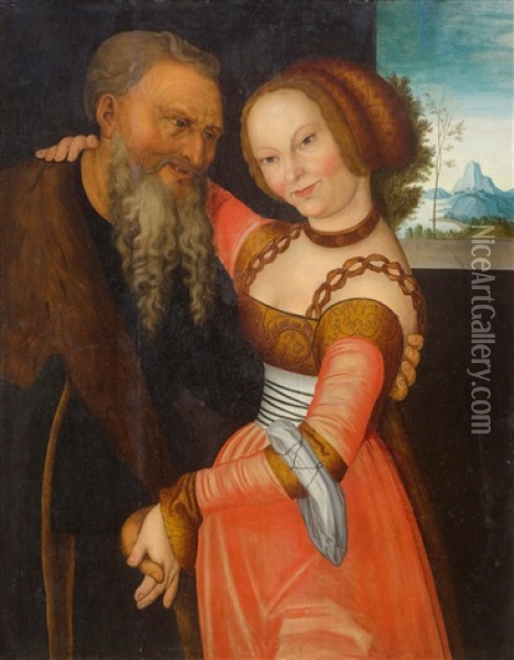 The Unequal Couple Oil Painting - Lucas Cranach the Elder