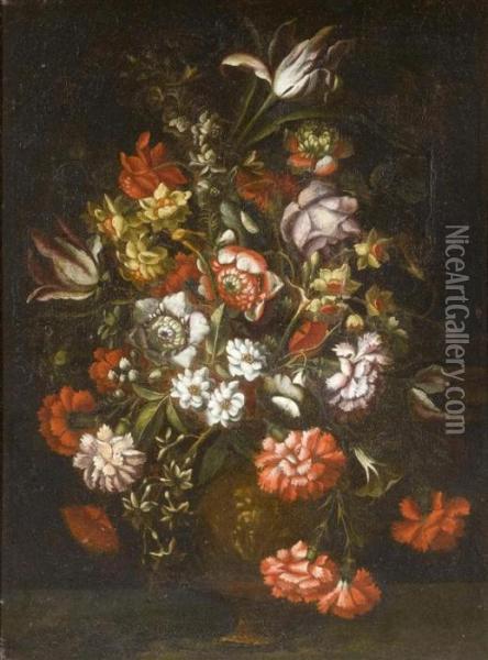 Still Life With Flowers Oil Painting - Giovanni Stanchi