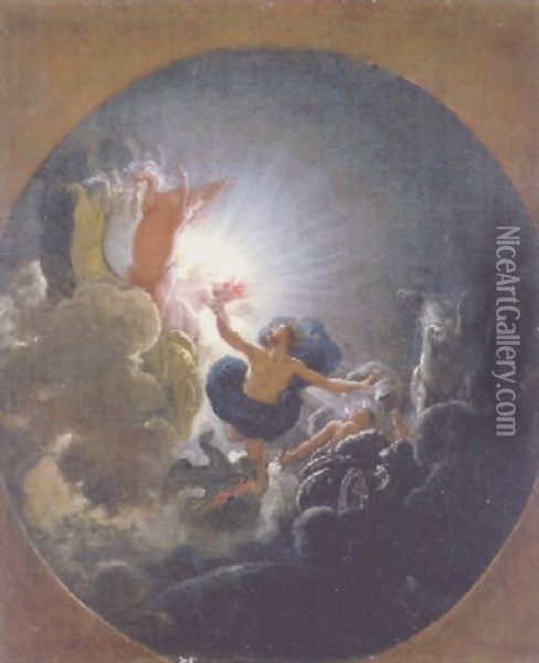 Prometheus Entwendet Zeus Das Feuer Und Bringt Es Auf Die Erde Oil Painting - Domenico Feti