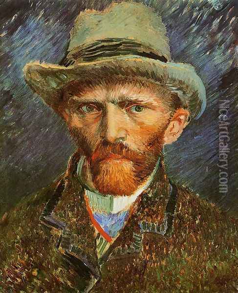 Self Portrait with a Grey Felt Hat Oil Painting - Vincent Van Gogh