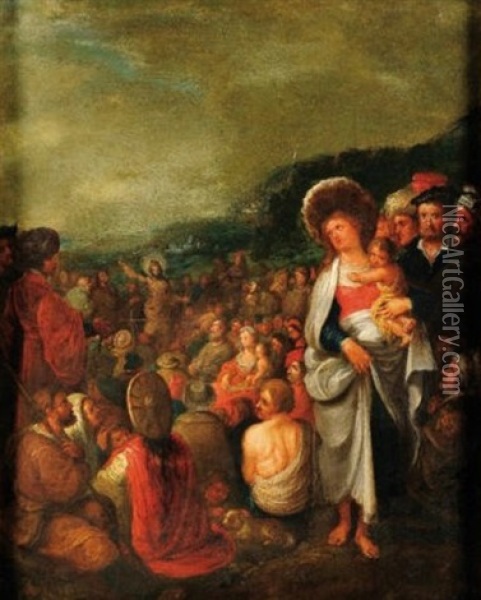 La Predication De St.jean-baptiste Oil Painting - Ambrosius Francken the Younger