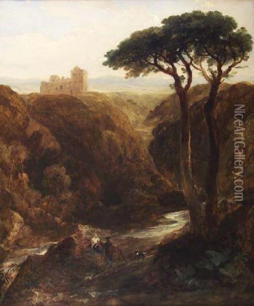 Crichton Castle Oil Painting - John, Rev. Thomson Of Duddingston
