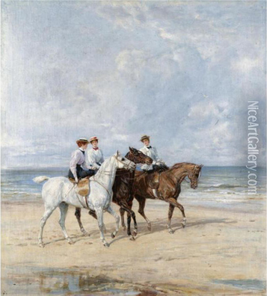 Riding On The Dunes Oil Painting - Heywood Hardy