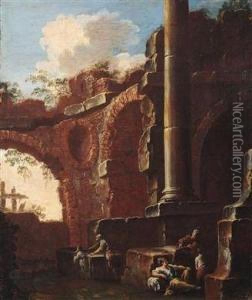 A Capriccio Of Ruins Oil Painting - Clemente Spera