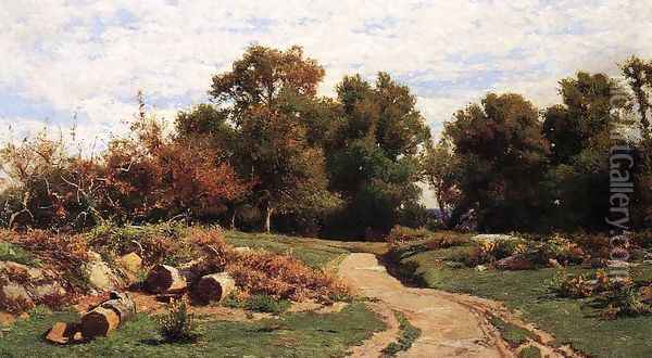 A Country Path in Summer Oil Painting - Hugh Bolton Jones