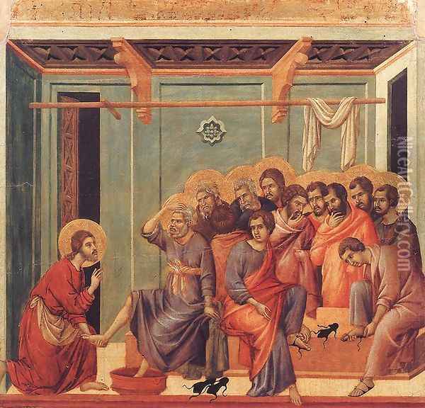 Washing of the Feet 1308-11 Oil Painting - Duccio Di Buoninsegna