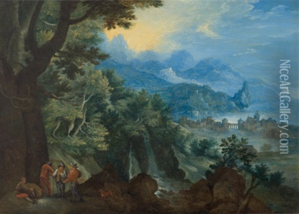 Weite Landschaft Mit Reisenden Oil Painting - Jan Brueghel the Elder