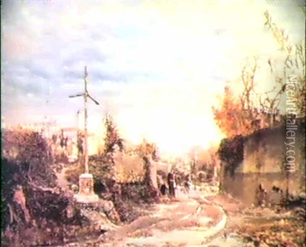 Veduta Di Roma Oil Painting - Hermann David Salomon Corrodi