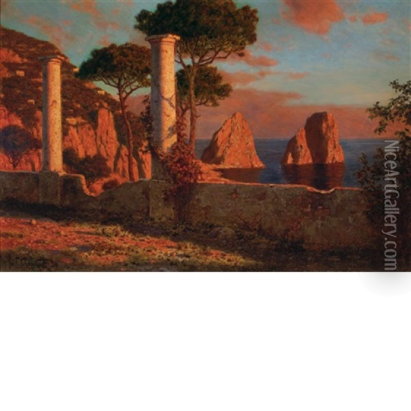 Sunrise, Capri Oil Painting - Ivan Fedorovich Choultse