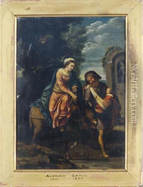 The Flight Into Egypt Oil Painting - Alonso Cano