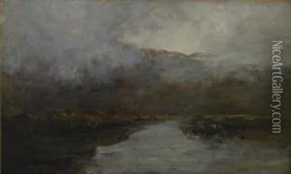 A River Scene Oil Painting - Nathaniel R.H.A. Hone Ii,