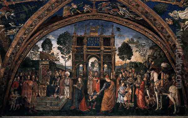 St Catherine's Disputation 1492-94 Oil Painting - Bernardino di Betto (Pinturicchio)