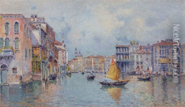 The Grand Canal, Venice Oil Painting - Antonio Maria de Reyna Manescau