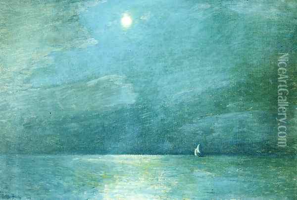 Moonlight on the Sound Oil Painting - Frederick Childe Hassam