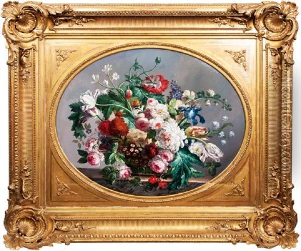 Uppiges Bouquet Oil Painting - Johann Baptist Drechsler