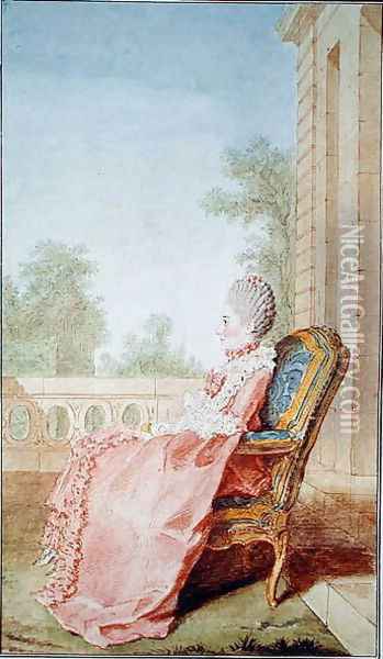 The Countess of Guiche, 1768 Oil Painting - Louis Carrogis Carmontelle