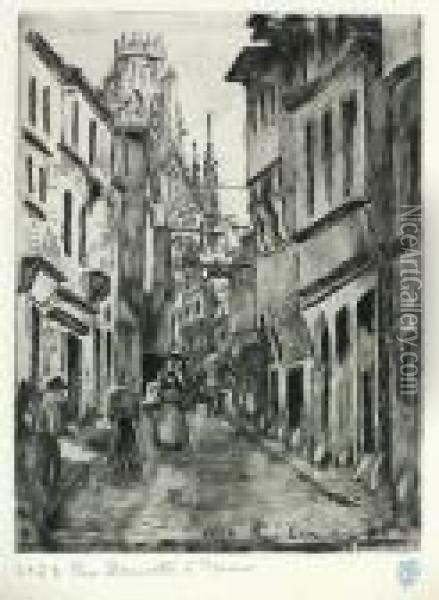 Rue Damiette A Rouen Oil Painting - Camille Pissarro