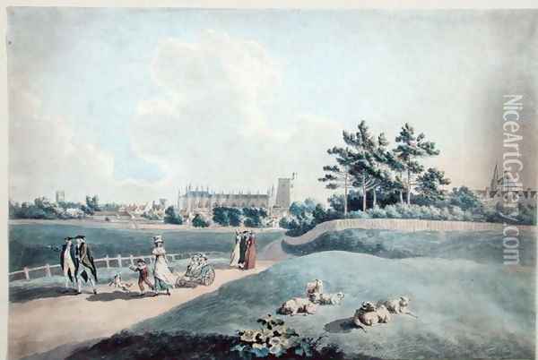 New College from the Parks, c.1790 Oil Painting - Peter Le Cave
